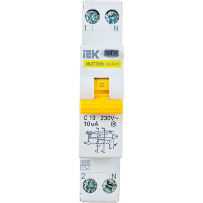 Автоматический выключатель дифференциального тока IEK АВДТ32МL KARAT MVD12-1-010-C-010