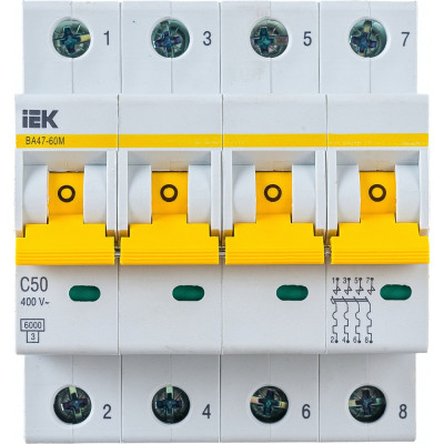 Автоматический выключатель IEK ВА47-60M MVA31-4-050-C