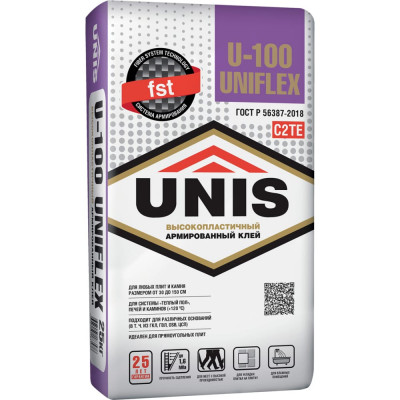 Эластичный плиточный клей UNIS UNIFLEX U-100 4607005183576