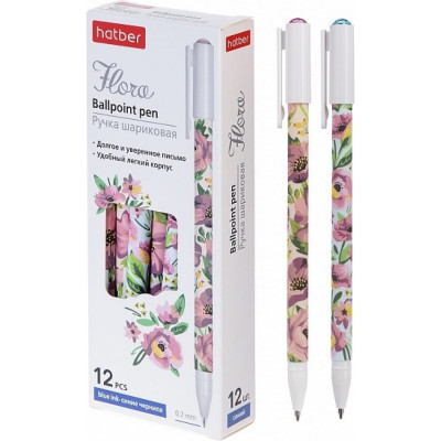 Шариковая ручка Hatber Flora 069853