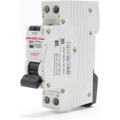 Автоматический выключатель дифференциального тока AKEL АВДТ ARC-1P+N-B25-30mA-ТипAC 400909