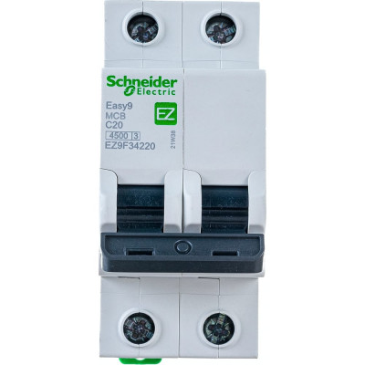 Модульный автомат Schneider Electric EASY 9 2п C 20А 4.5кА EZ9F34220