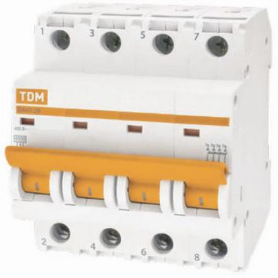 Автомат TDM ВА47-29 4Р, 6 А, 4,5 кА, D SQ0206-0185