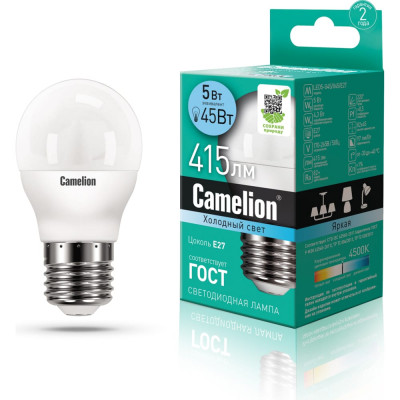 Светодиодная лампа Camelion LED5-G45/845/E27 12030