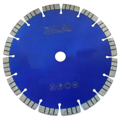 Турбосегментный алмазный диск по железобетону MESSER 350D-3.2T-12W-24S-25.4 01-16-351