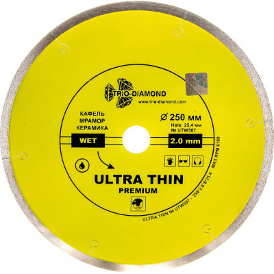 Сплошной ультратонкий отрезной алмазный диск TRIO-DIAMOND hot press UTW507