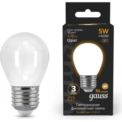 Лампа Gauss LED Filament Шар OPAL 105202105