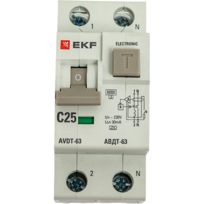 Дифференциальный автоматический выключатель EKF АВДТ-63 DA63-25-30e