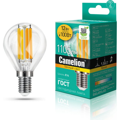 Светодиодная лампа Camelion LED12-G45-FL/830/E14 13712