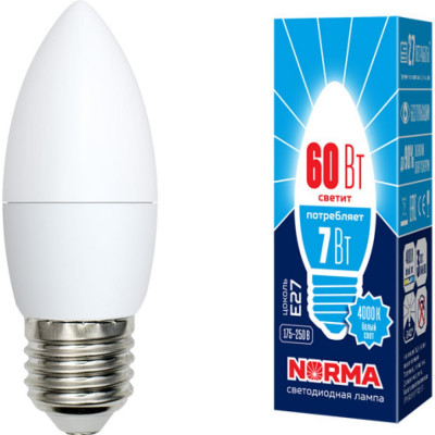 Светодиодная лампа Volpe LED-C37-7W/NW/E27/FR/NR UL-00003798