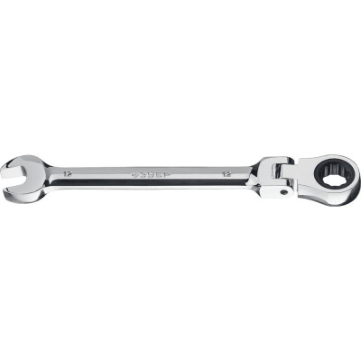 Комбинированный трещоточный шарнирный гаечный ключ ЗУБР ПРОФ. 27101-12