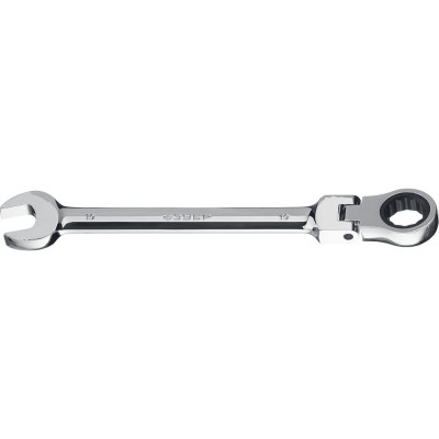 Комбинированный трещоточный шарнирный гаечный ключ ЗУБР ПРОФ. 27101-19