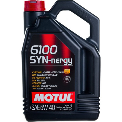 Моторное масло MOTUL 6100 SYN-NERGY 5W40 107978