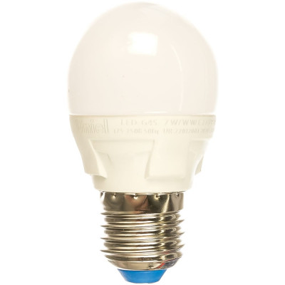 Светодиодная лампа Uniel ЯРКАЯ LED-G45 7W/WW/E27/FR PLP01WH UL-00002420