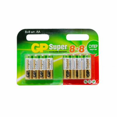 Алкалиновые батарейки GP Super Alkaline 15A8/8-2CRD16