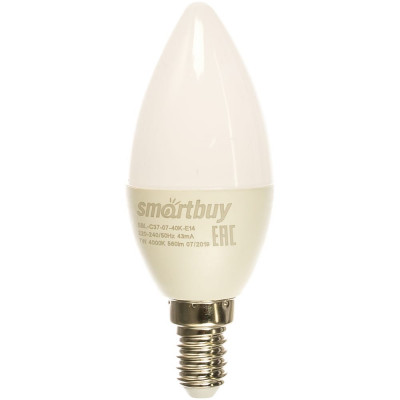 Светодиодная лампа Smartbuy SBL-C37-07-40K-E14