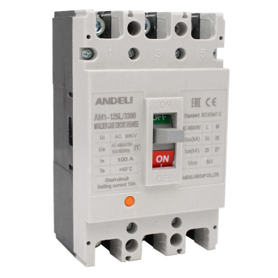 Автоматический выключатель ANDELI AM1-125L ADL06-025