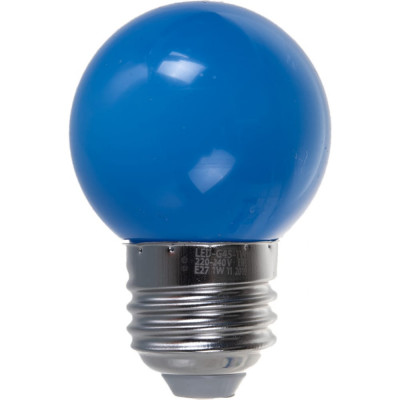 Декоративная светодиодная лампа Volpe LED-G45-1W/BLUE/E27/FR/С UL-00005647