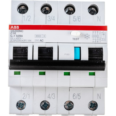 Автоматический выключатель дифференциального тока ABB DS203NC 2CSR256040R1164