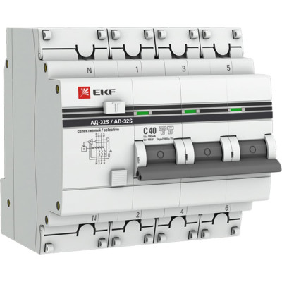 Селективный дифференциальный автомат EKF PROxima АД-32 DA32-40-100S-4P-pro