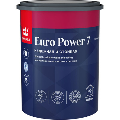 Моющаяся краска для стен и потолка Tikkurila EURO POWER 7 700001118
