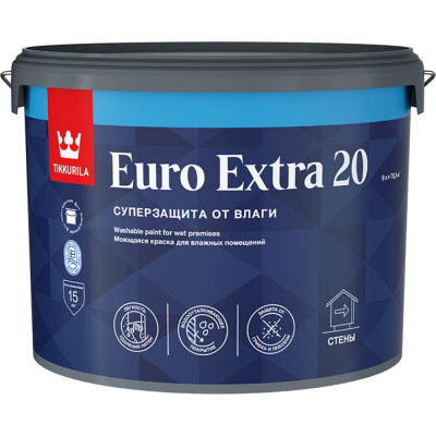 Моющаяся краска для влажных помещений Tikkurila EURO EXTRA 20 700001107