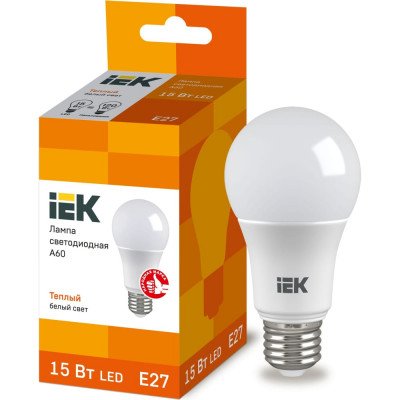 Лампа IEK LLE-A60-15-230-30-E27