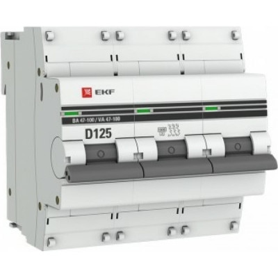 Автоматический выключатель EKF ВА 47-100 PROxima mcb47100-3-125D-pro