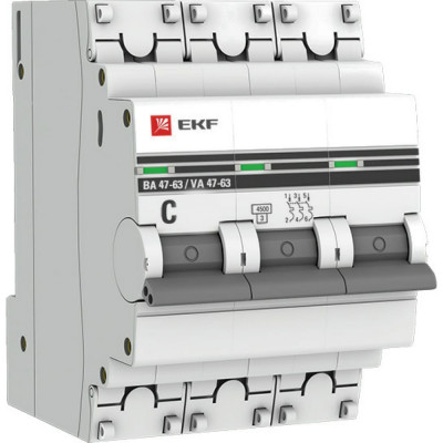Автоматический выключатель EKF ВА 47-63 PROxima mcb4763-3-02C-pro