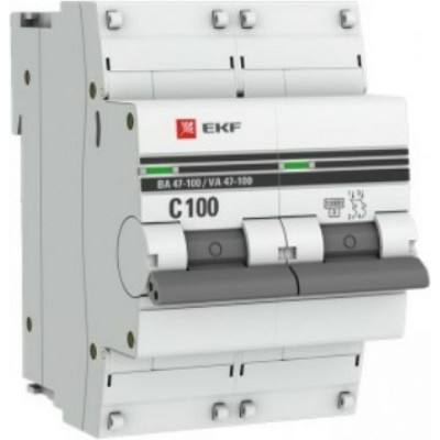 Автоматический выключатель EKF ВА 47-100 PROxima mcb47100-2-100C-pro