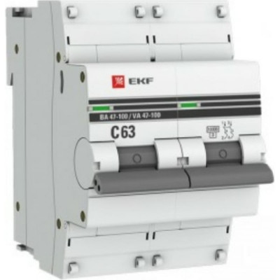 Автоматический выключатель EKF ВА 47-100 PROxima mcb47100-2-63C-pro