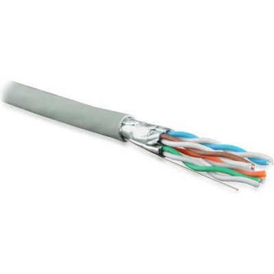 Экранированный одножильный кабель Hyperline UFTP4-C6-S23-IN-LSZH-GY-500 STP4-C6-SOLID-INDOOR-LSZH-500 47958