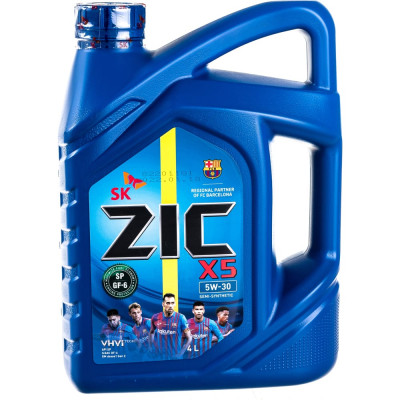 Полусинтетическое масло для легковых авто zic X5 5w30 SN 162621