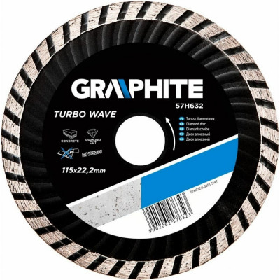 Алмазный диск GRAPHITE 115x22.2 мм 57H632