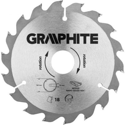 Отрезной диск GRAPHITE 165x30 мм; 18 зубьев 57H648