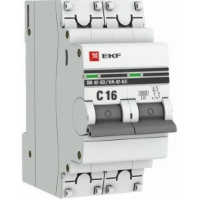 Автоматический выключатель EKF ВА 47-63 PROxima mcb4763-6-2-16C-pro