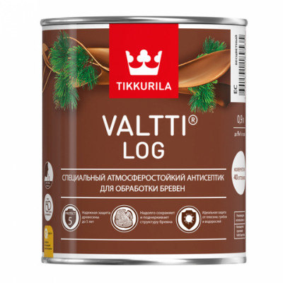 Атмосферостойкий специальный антисептик для бревен Tikkurila VALTTI LOG 700010361