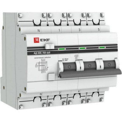 Селективный дифференциальный автомат EKF PROxima АД-32 DA32-32-100S-4P-pro