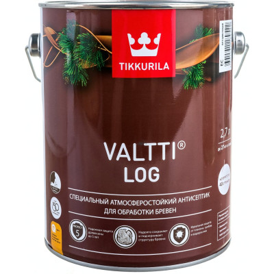 Атмосферостойкий специальный антисептик для бревен Tikkurila VALTTI LOG 700010346