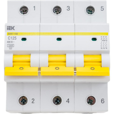 Автоматический выключатель IEK ВА47-150 MVA50-3-125-C
