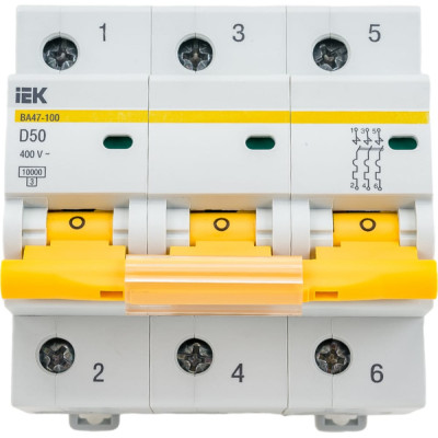 Автоматический выключатель IEK ВА47-100 MVA40-3-050-D