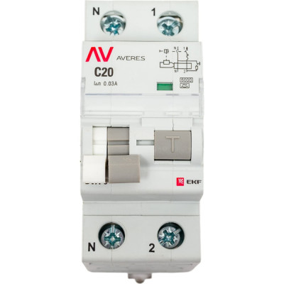 Дифференциальный автомат EKF DVA-6 AVERES rcbo6-1pn-20C-30-a-av
