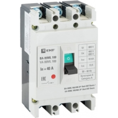 Автоматический выключатель EKF ВА-99МL Basic mccb99-100-40mi