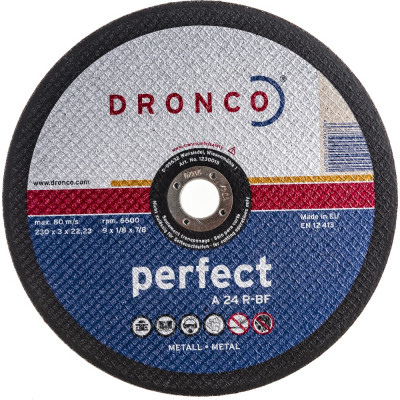 Диск отрезной по металлу DRONCO Perfect A24R 1230015100