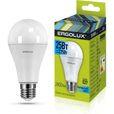 Светодиодная лампа Ergolux LED-A65-25W-E27-4K 14236