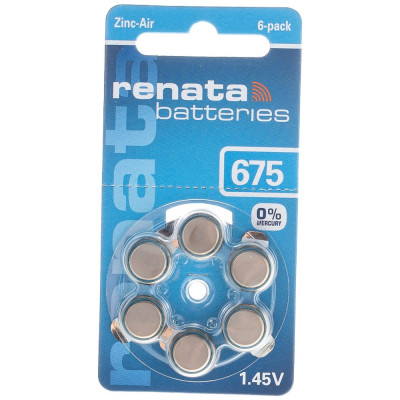 Батарейки для слуховых аппаратов Renata ZA 675 4390
