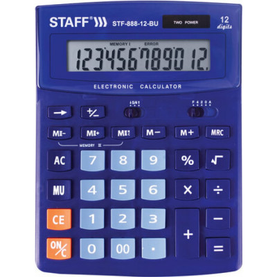 Настольный калькулятор Staff STF-888-12-BU 250455