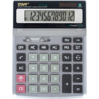 Настольный металлический калькулятор Staff STF-1712 250121