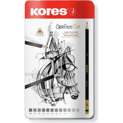 Трехгранные чернографитные карандаши Kores GRAFITOS 92162 1153064