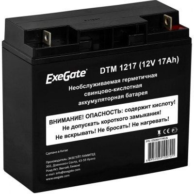 Аккумуляторная батарея ExeGate DTM 1217 255177